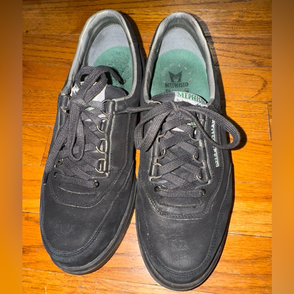 Mephisto Rush Black Nubuck Leather Sneakers Women's Size 8.5